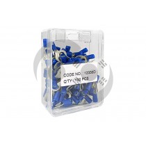 ΑΚΡΟΔΕΚΤΕΣ ΜΕ ΜΟΝΩΣΗ ΜΠΛΕ ΘΗΛΕΙΑ 6,4mm 100 Τεμάχια