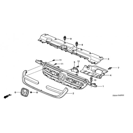 ΚΑΛΥΜΜΑ ΜΕΤΩΠΗΣ ΑΝΩ HONDA CRV RD1 2002-2004