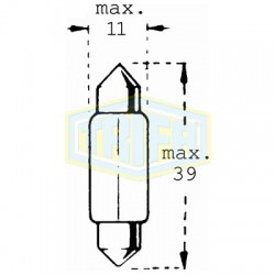 ΛΑΜΠΑ TRIFA C5W 12V-5W SV 8,5 11x36mm (Σωληνωτή)
